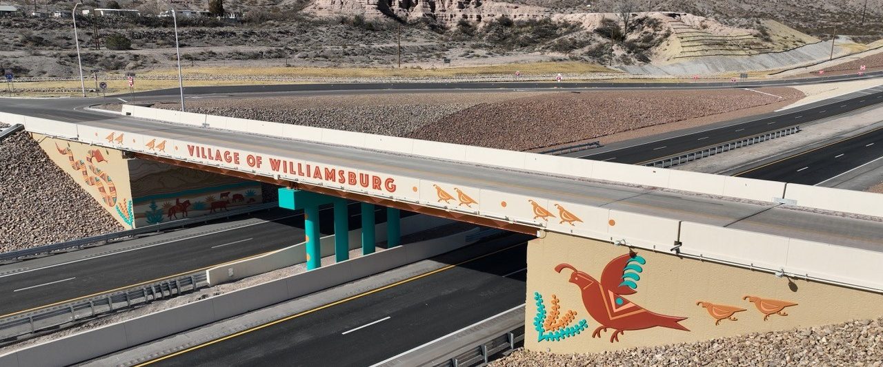 Custom formliners I-25 Williamsburg Overpass, NM, El Terrero Construction