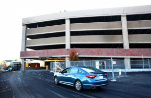 Salem Parking Garage, MA using VinyLok Fluted Rib patterns 14312 and 14641 by Unistress for MBTA completed fall 2014